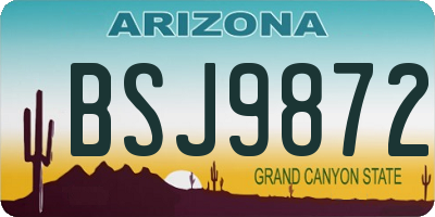 AZ license plate BSJ9872