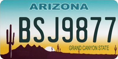 AZ license plate BSJ9877