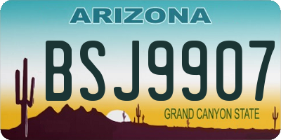 AZ license plate BSJ9907