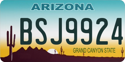 AZ license plate BSJ9924