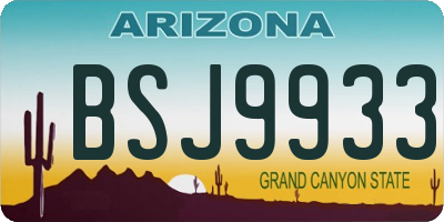AZ license plate BSJ9933