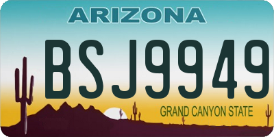 AZ license plate BSJ9949