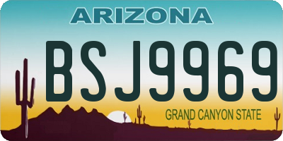 AZ license plate BSJ9969