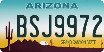 AZ license plate BSJ9972