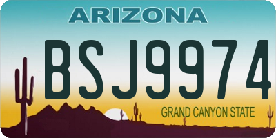 AZ license plate BSJ9974
