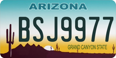 AZ license plate BSJ9977