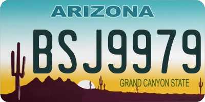 AZ license plate BSJ9979