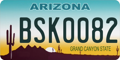 AZ license plate BSK0082