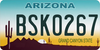 AZ license plate BSK0267