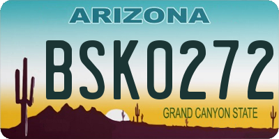 AZ license plate BSK0272