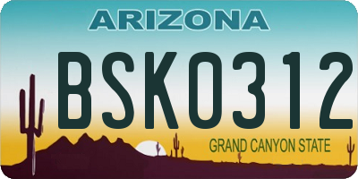 AZ license plate BSK0312