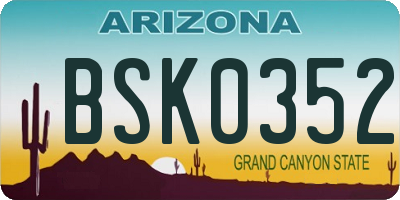 AZ license plate BSK0352