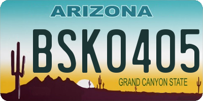 AZ license plate BSK0405