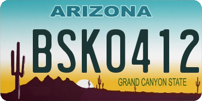 AZ license plate BSK0412