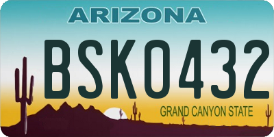 AZ license plate BSK0432