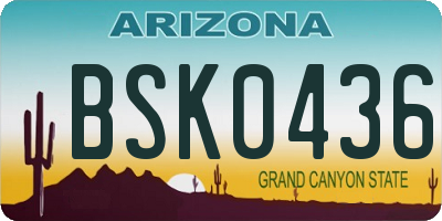 AZ license plate BSK0436