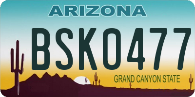 AZ license plate BSK0477