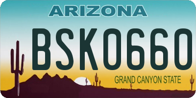 AZ license plate BSK0660