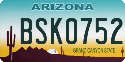 AZ license plate BSK0752