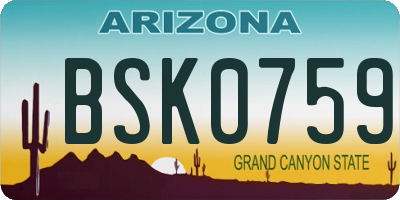 AZ license plate BSK0759
