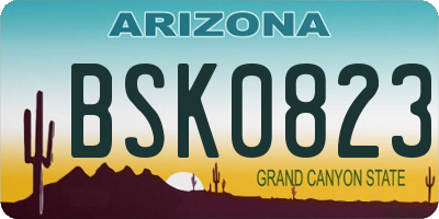 AZ license plate BSK0823