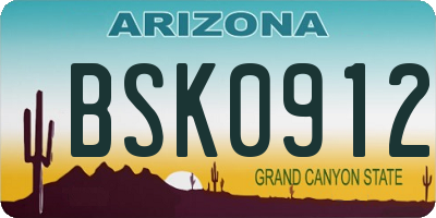 AZ license plate BSK0912