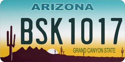 AZ license plate BSK1017