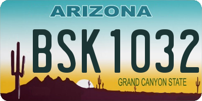 AZ license plate BSK1032