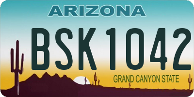 AZ license plate BSK1042
