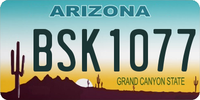 AZ license plate BSK1077