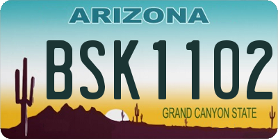 AZ license plate BSK1102