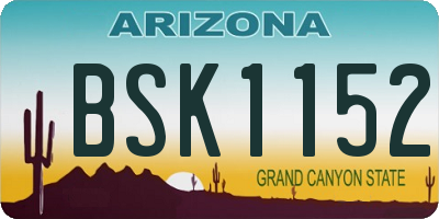 AZ license plate BSK1152