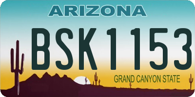 AZ license plate BSK1153
