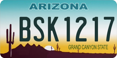 AZ license plate BSK1217