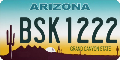 AZ license plate BSK1222