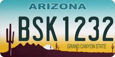 AZ license plate BSK1232