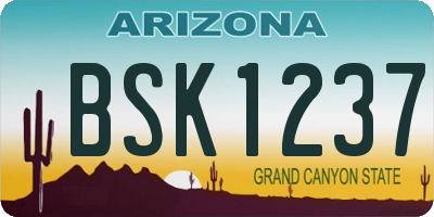 AZ license plate BSK1237