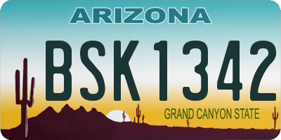 AZ license plate BSK1342