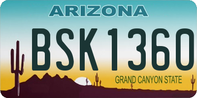 AZ license plate BSK1360