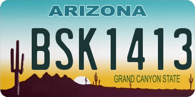 AZ license plate BSK1413