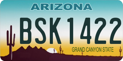 AZ license plate BSK1422