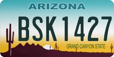 AZ license plate BSK1427
