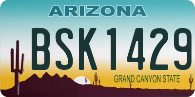 AZ license plate BSK1429