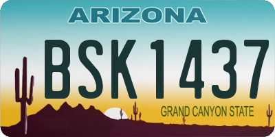 AZ license plate BSK1437
