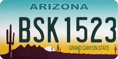 AZ license plate BSK1523
