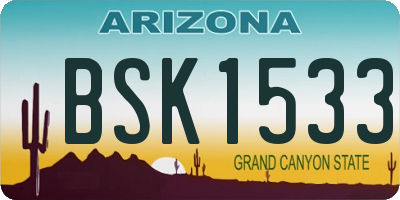 AZ license plate BSK1533