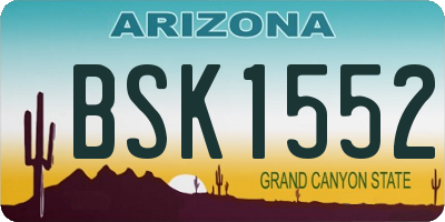 AZ license plate BSK1552