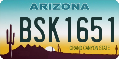 AZ license plate BSK1651