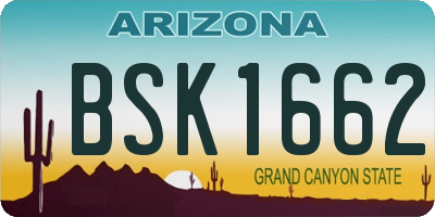 AZ license plate BSK1662