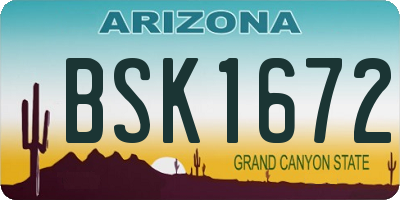 AZ license plate BSK1672